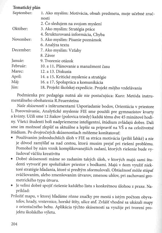 zkušenosti s metodou Prof. Reuvena Feuersteina