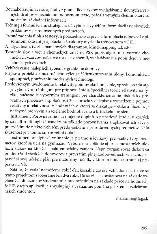 zkušenosti s metodou Prof. Reuvena Feuersteina